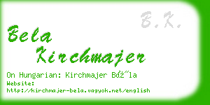 bela kirchmajer business card